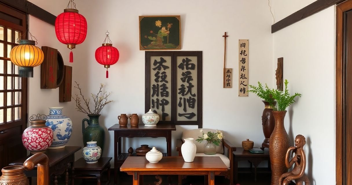 Des articles de Chine dans la déco de notre gite